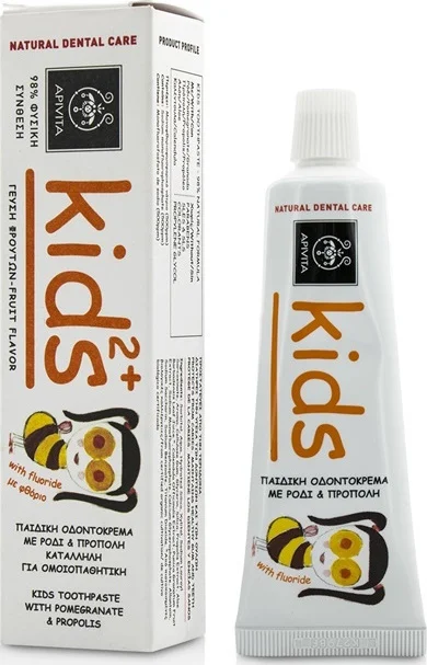 Φωτογραφία προϊόντος: Apivita Οδοντόκρεμα Kids 50ml με Γεύση Ρόδι & Πρόπολη για 2+ χρονών
