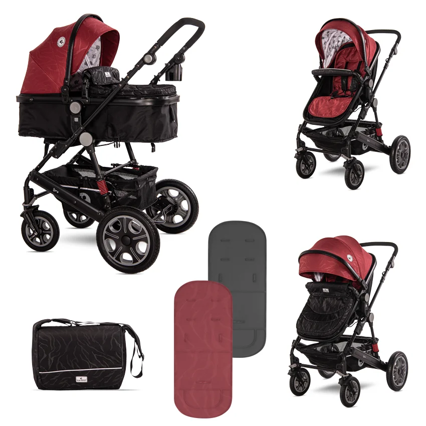 Φωτογραφία προϊόντος: LORELLI - BABY STROLLER LORA LUXE RED ELEPHANTS + MAMA BAG - 10021272187