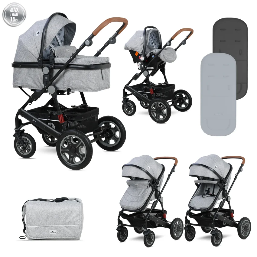 Φωτογραφία προϊόντος: LORELLI - BABY STROLLER LORA SET COOL GREY ELEPHANTS - 10021282123