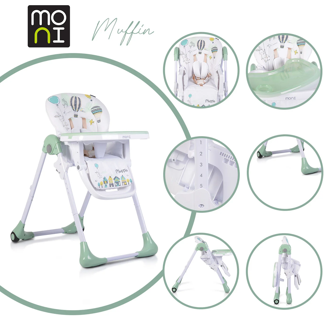 Φωτογραφία προϊόντος: MONI - High chair Muffin mint - 3801005150694