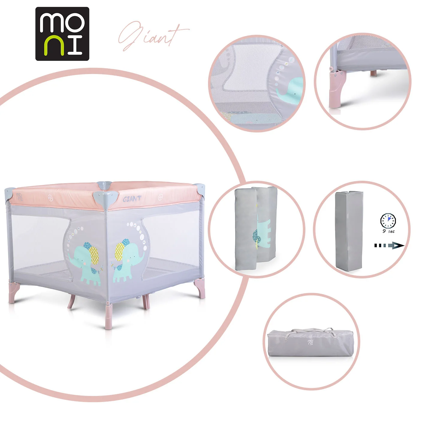 Φωτογραφία προϊόντος: MONI - Playpen Giant light pink - 3800146248314