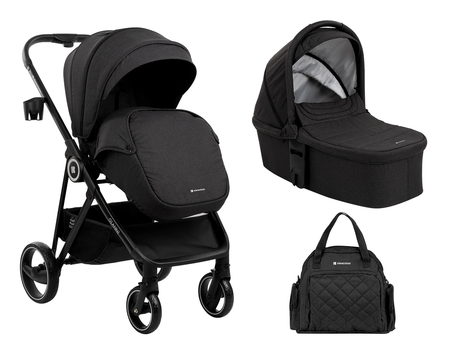 Φωτογραφία προϊόντος: Kikka Boo - Stroller 2in1 with carrycot Gianni Black 2023 - 31001020117