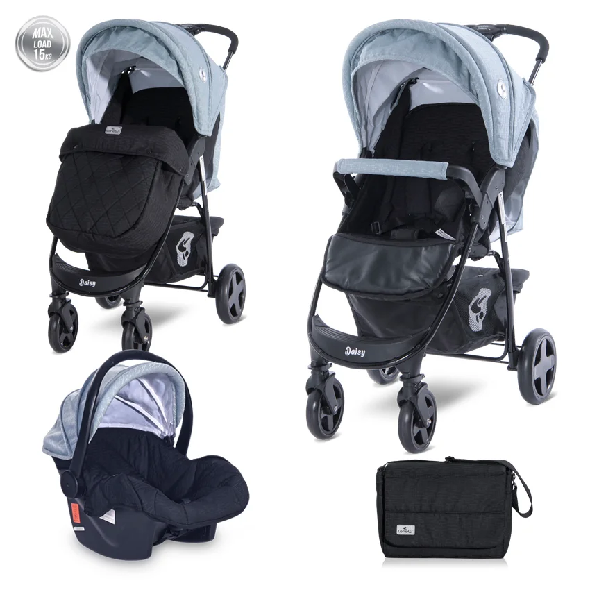 Φωτογραφία προϊόντος: LORELLI - BABY STROLLER DAISY BASIC SET BLACK + SILVER BLUE - 10021642124