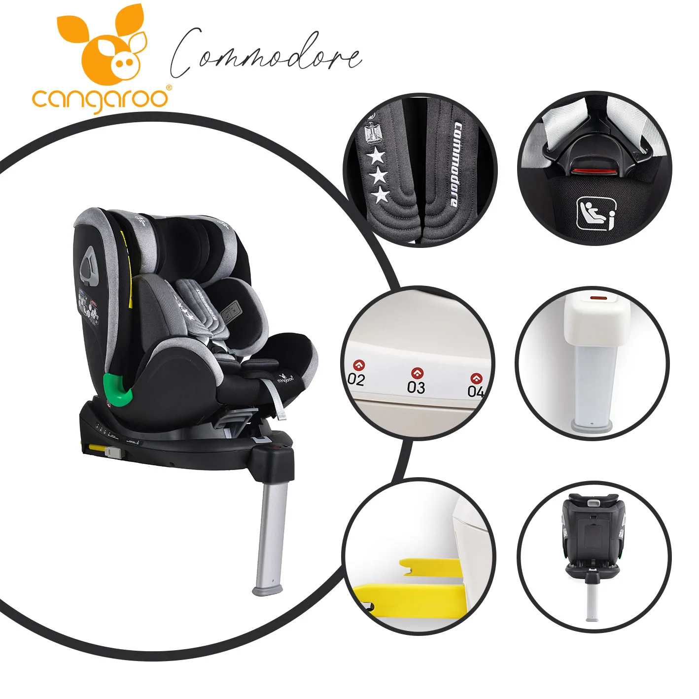 Φωτογραφία προϊόντος: CANGAROO - Car seat Commodore black