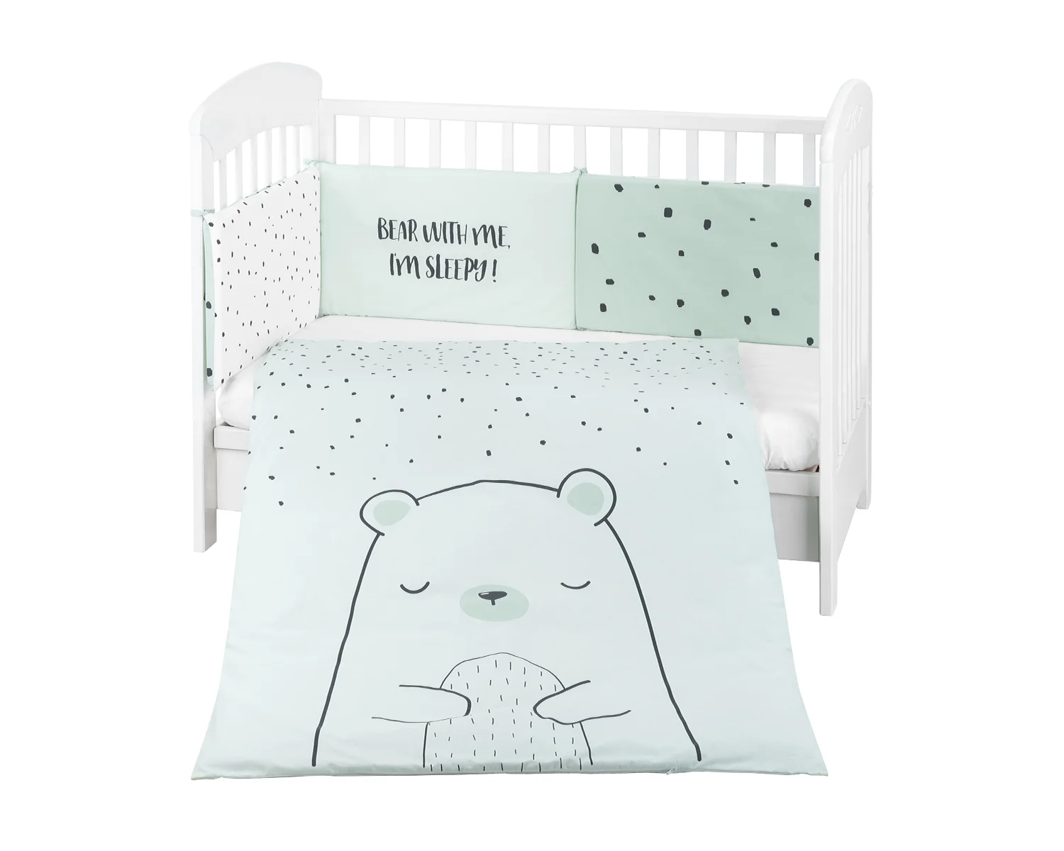 Φωτογραφία προϊόντος: Kikka Boo - Bedding set 2pcs EU Style 70/140 Bear with me Mint - 41101020115