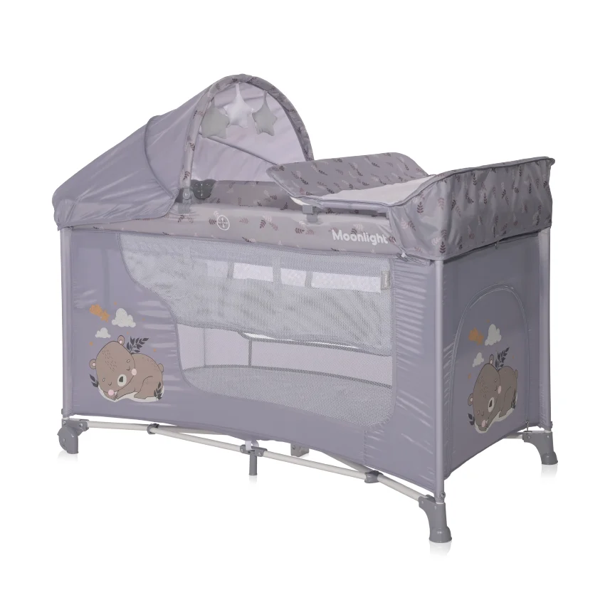 Φωτογραφία προϊόντος: LORELLI - BABY COT MOONLIGHT 2 LAYERS PLUS GREY DREAM - 10080572365