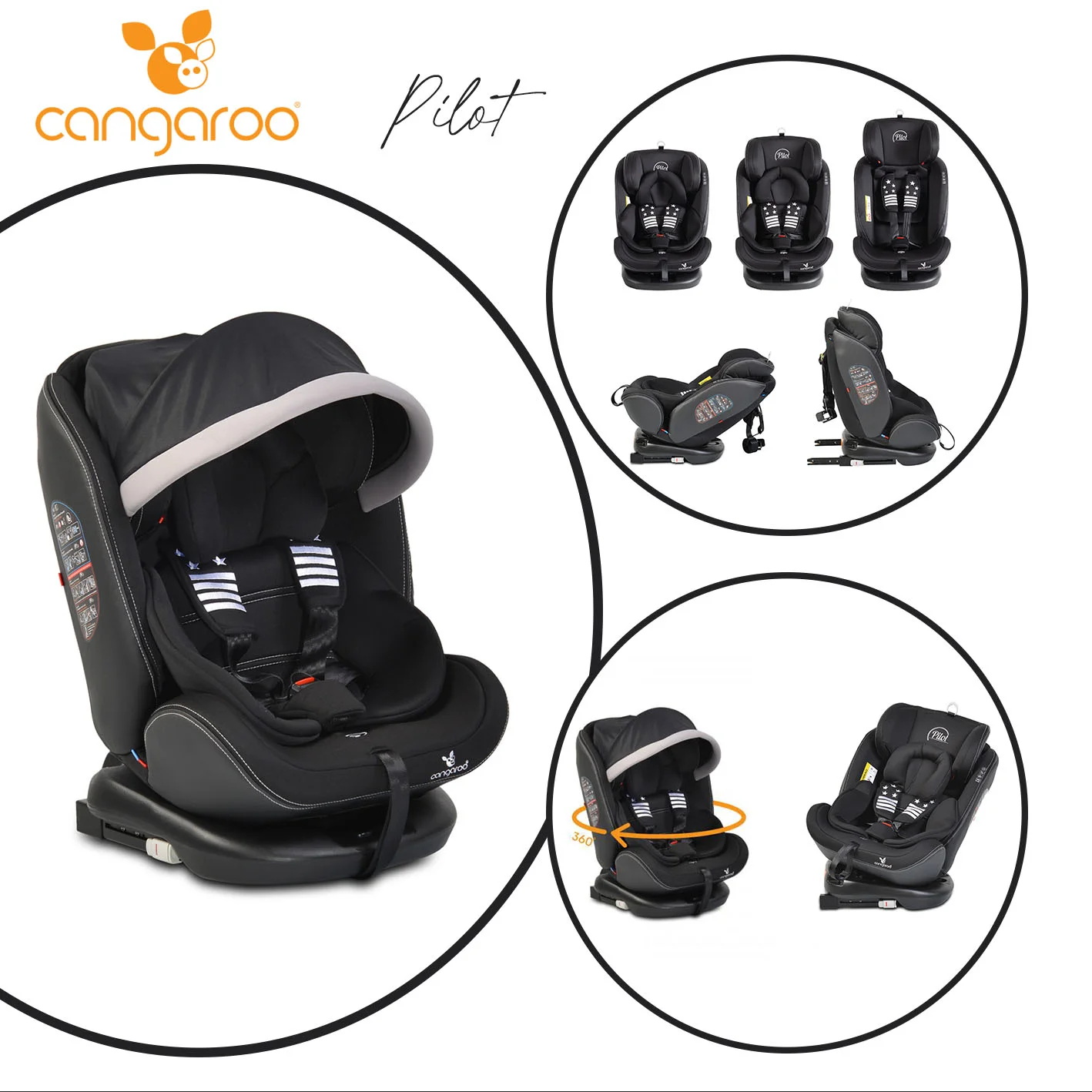 Φωτογραφία προϊόντος: CANGAROO - Car seat Pilot black - 3800146239442