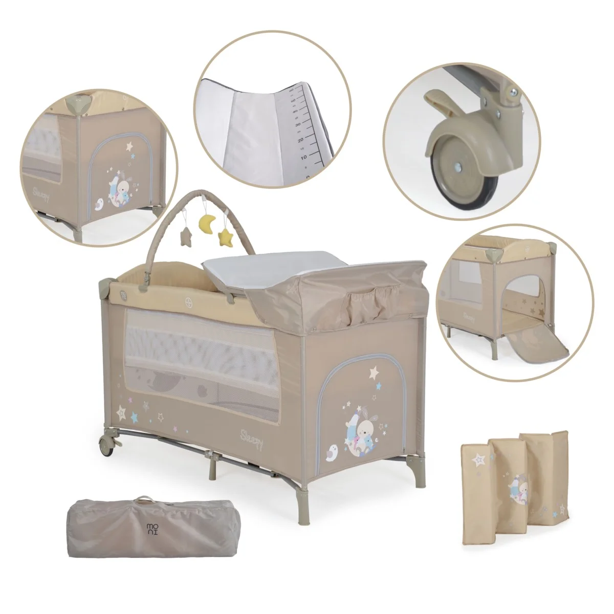 Φωτογραφία προϊόντος: MONI - Folding cot Sleepy beige - 3800146248581
