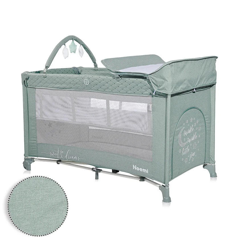 Φωτογραφία προϊόντος: LORELLI - BABY COT NOEMI 2 LAYERS PLUS ICEBERG GREEN STAR - 10080562218
