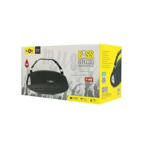 Φωτογραφία προϊόντος: OEM KLGO IPX6 Ηχείο Bluetooth 10W με Ραδιόφωνο και Διάρκεια Μπαταρίας έως 5 ώρες Μαύρο LY-600