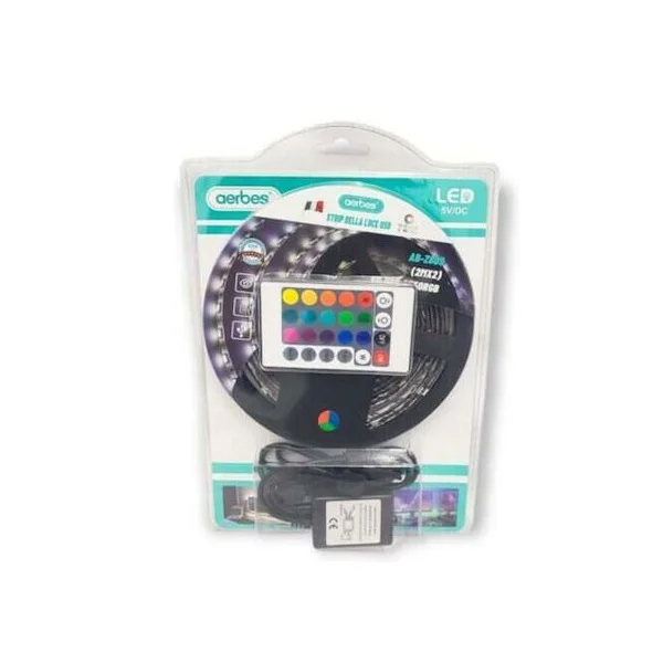 Φωτογραφία προϊόντος: OEM AB-Z809 Ταινία LED Τροφοδοσίας USB (5V) RGB Μήκους 4m με Τηλεχειριστήριο Τύπου SMD5050