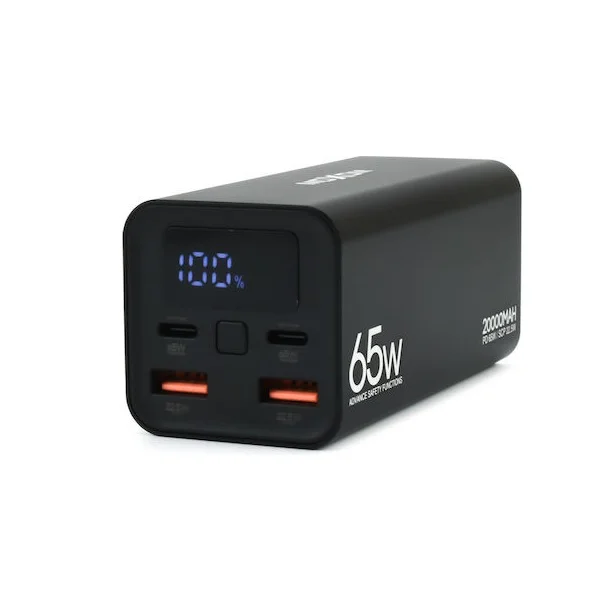 Φωτογραφία προϊόντος: OEM Moxom PB72 Power Bank 20000mAh 65W με 2 Θύρες USB-A και 2 Θύρες USB-C Power Delivery Μαύρο