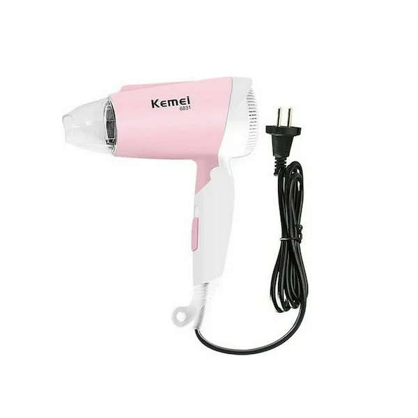 Φωτογραφία προϊόντος: OEM Kemei KM-6831 Pink Πιστολάκι Μαλλιών Ταξιδίου 1600W 25189453