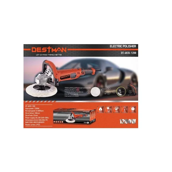 Φωτογραφία προϊόντος: OEM Destman DT-6035-1200 Περιστροφικός Αλοιφαδόρος 1200W με Ρύθμιση Στροφών Κωδικός: 40905834