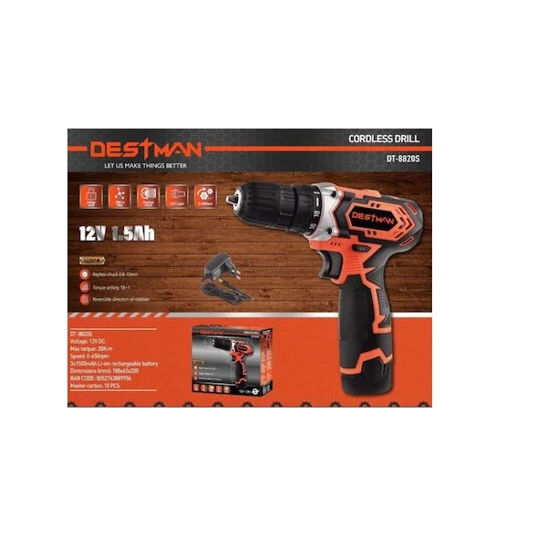 Φωτογραφία προϊόντος: OEM Destman DT-8820S Κρουστικό Δραπανοκατσάβιδο Μπαταρίας 1x1.5Ah Κωδικός: 40938869