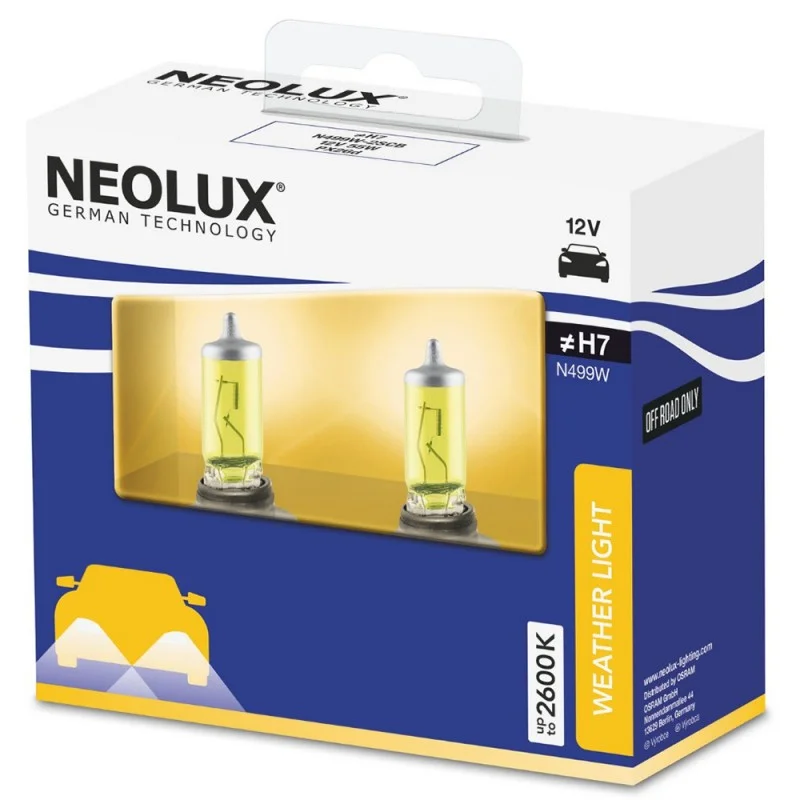 Φωτογραφία προϊόντος: NEOLUX H7 12V 55W Weather Light 2600K (N499W-2SCB) 2τμχ