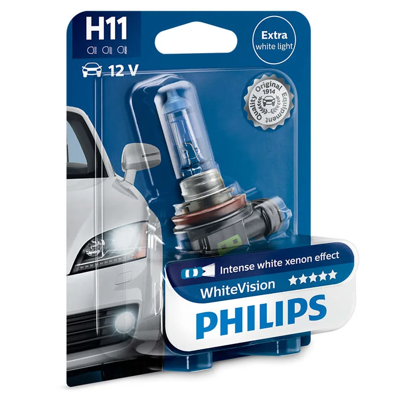 Φωτογραφία προϊόντος: PHILIPS H11 White Vision 12V 55W 3700K (12362WHVB1) 1τμχ