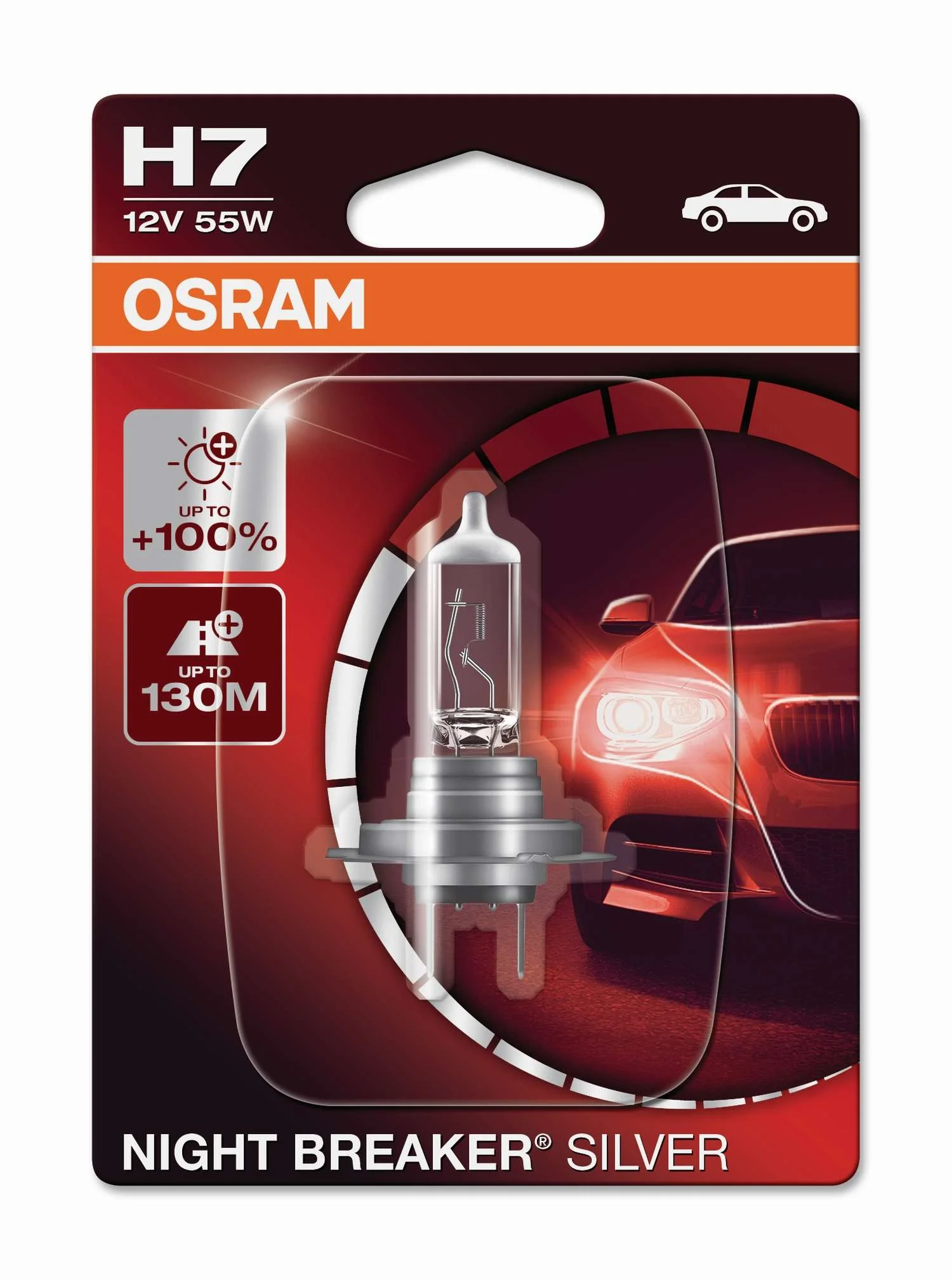 Φωτογραφία προϊόντος: OSRAM H7 12V 55W Night Breaker Silver +100% Περισσότερο Φως (64210NBS-01B) 1τμχ