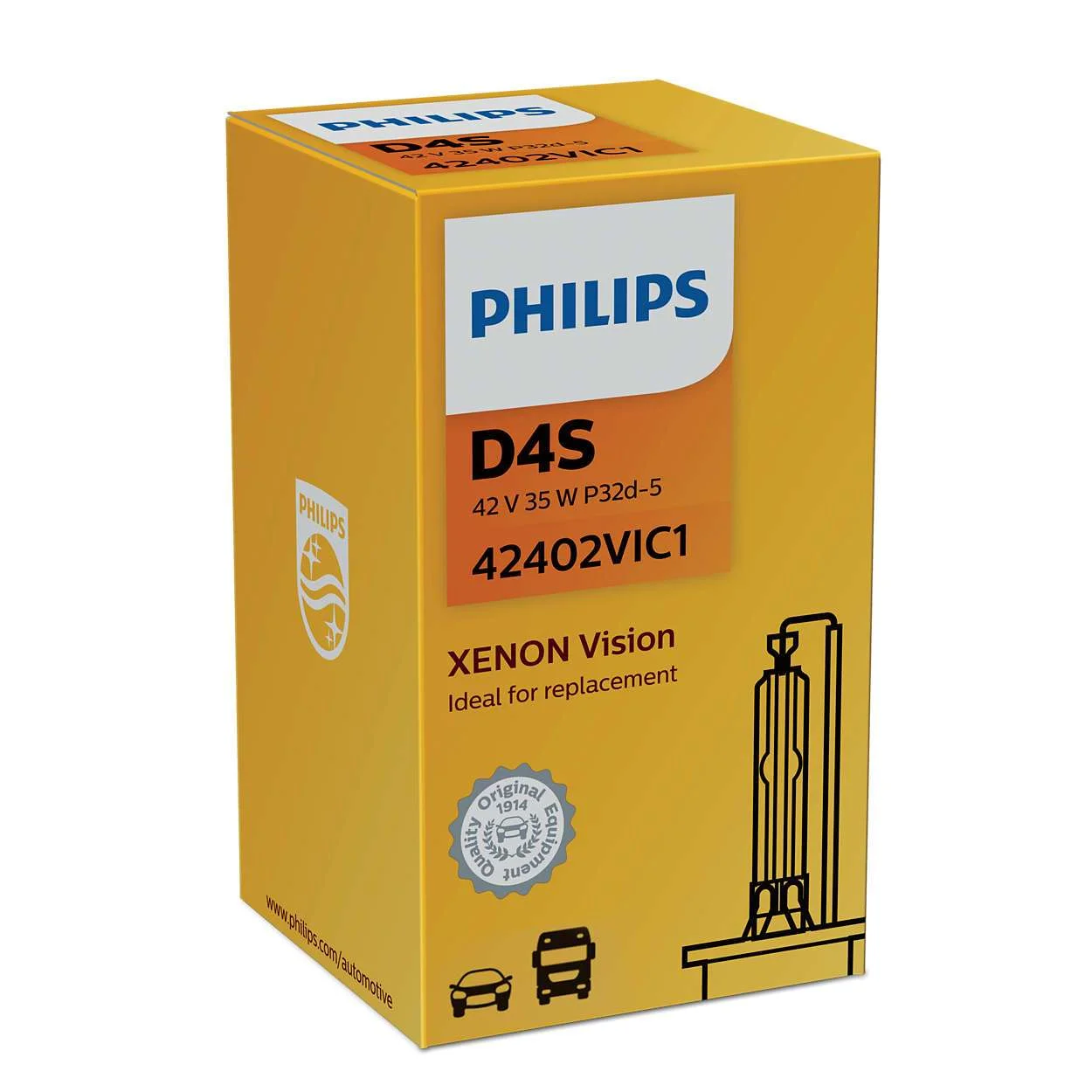 Φωτογραφία προϊόντος: PHILIPS D4R Xenon Vision 42V 35W [Reflector] 42406VIC1 1τμχ