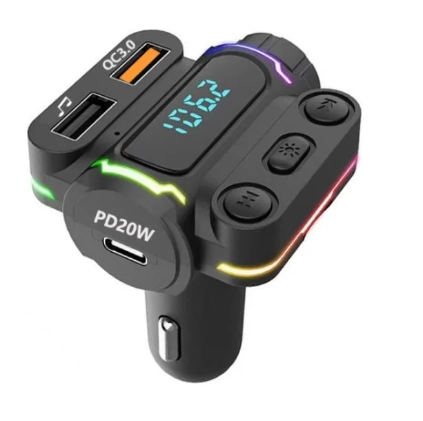 Φωτογραφία προϊόντος: OEM FM Transmitter Αυτοκινήτου με Bluetooth / USB / Type-C AB-CZ04