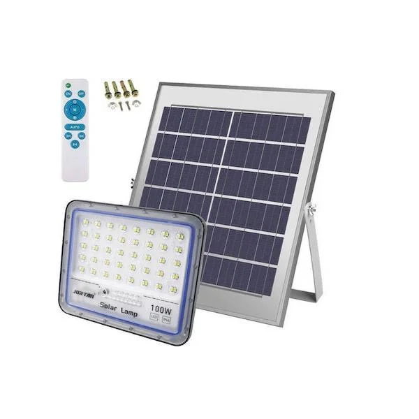 Φωτογραφία προϊόντος: OEM Led Αδιάβροχος Ηλιακός Προβολέας 100W 6400LM με Πάνελ και Τηλεχειριστήριο Jortan JT-100W