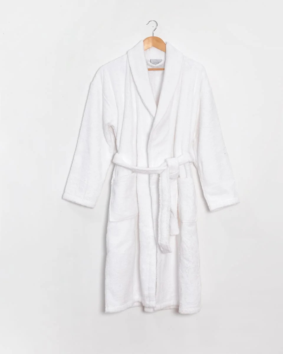Φωτογραφία προϊόντος: Pennie Unisex Βαμβακερό Πετσετέ Μπουρνούζι με Πικέ Γιακά Capital X Large Άσπρο