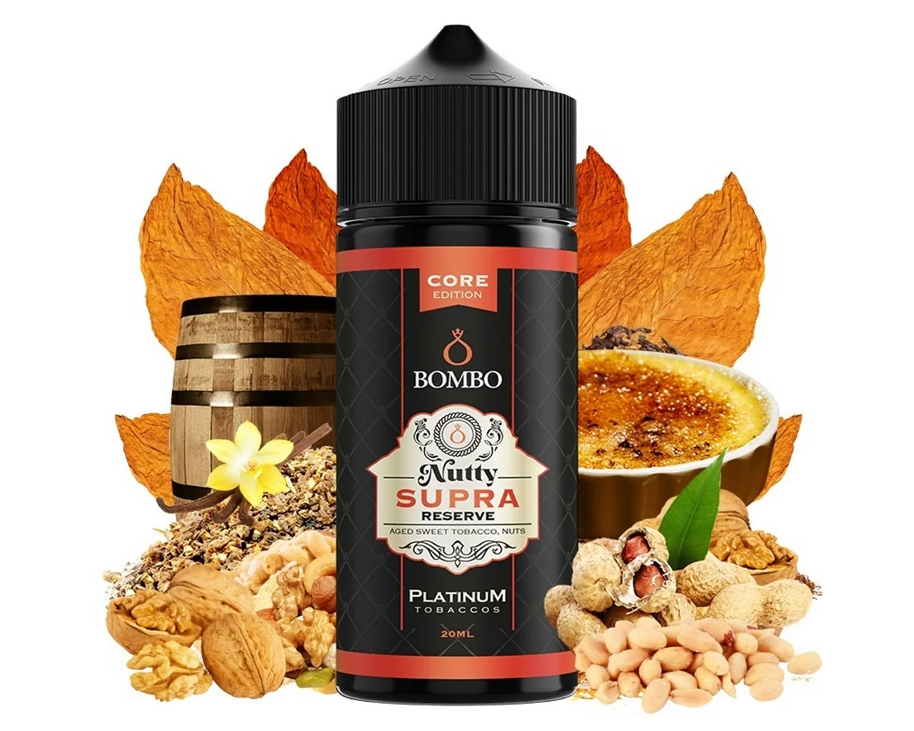 Φωτογραφία προϊόντος: Bombo Platinum Tobaccos Nutty Supra Reserve 20ml/120ml