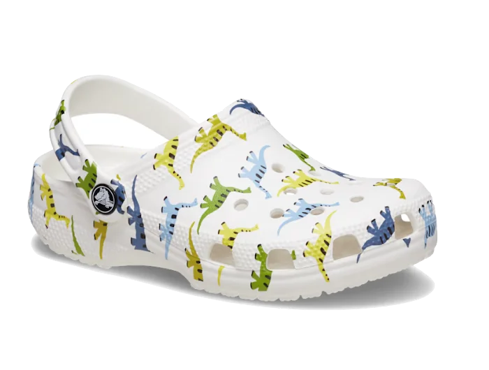 Φωτογραφία προϊόντος: Crocs Παιδικά PS Classic Character Print Clog 209695-9DH Δεινόσαυρος Λευκά