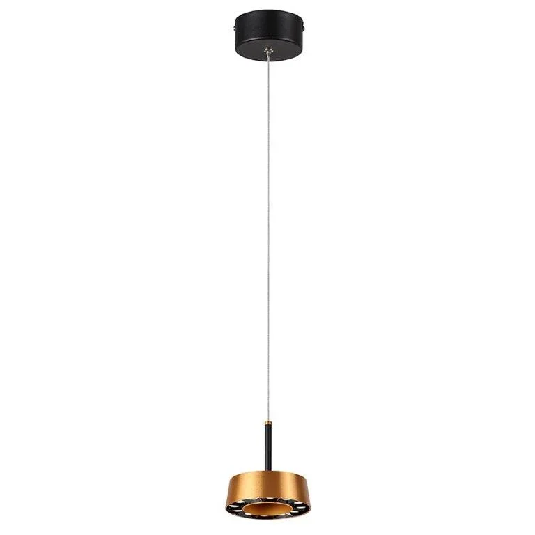 Φωτογραφία προϊόντος: SunLight GLOSS-P120 Μονόφωτο κρεμαστό φωτιστικό μαύρο της άμμου με ανοδιωμένο χρυσό