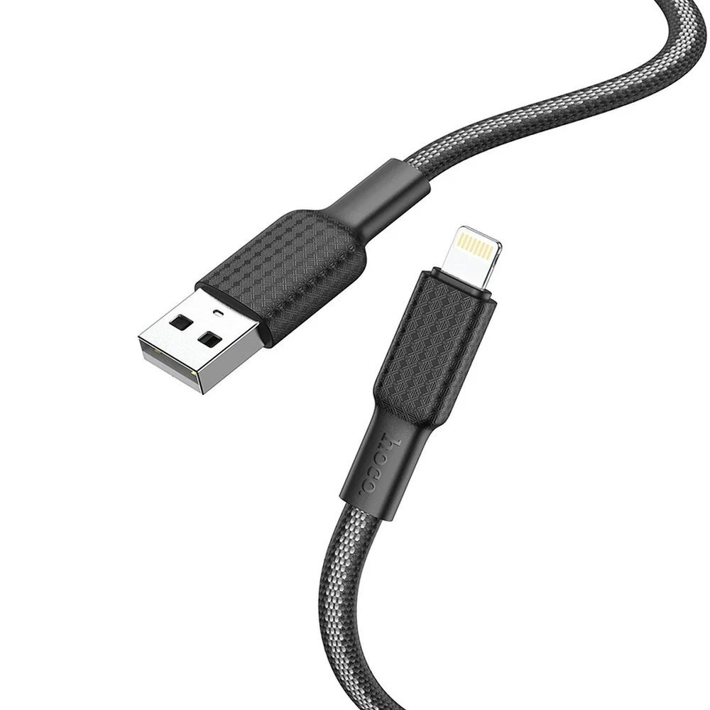 Φωτογραφία προϊόντος: HOCO cable USB to iPhone Lightning 8-pin 2,4A Jaeger X69 1m black white