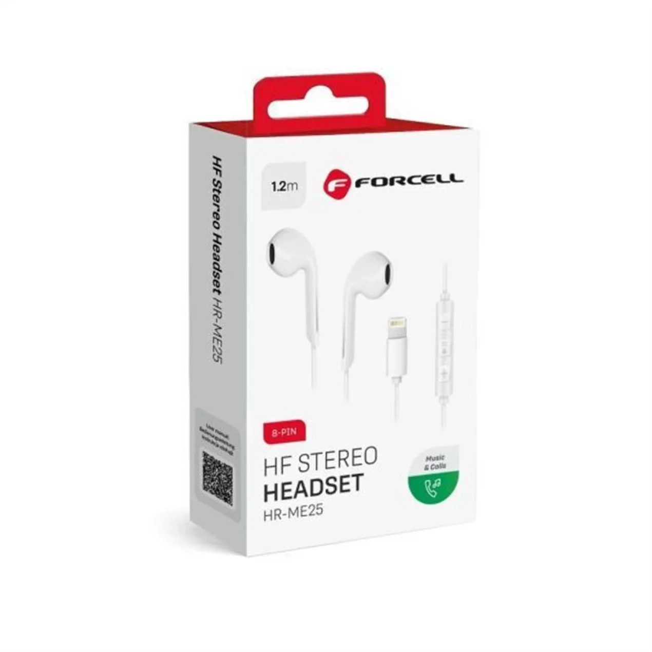 Φωτογραφία προϊόντος: Forcell earphones stereo for Apple iPhone Lightning 8-pin NEW BOX white 5903396150838