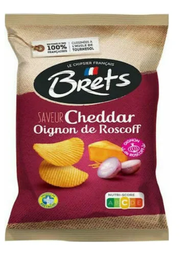 Φωτογραφία προϊόντος: Brets Πατατάκια Cheddar + Κρεμμύδι Roscoff 125gr