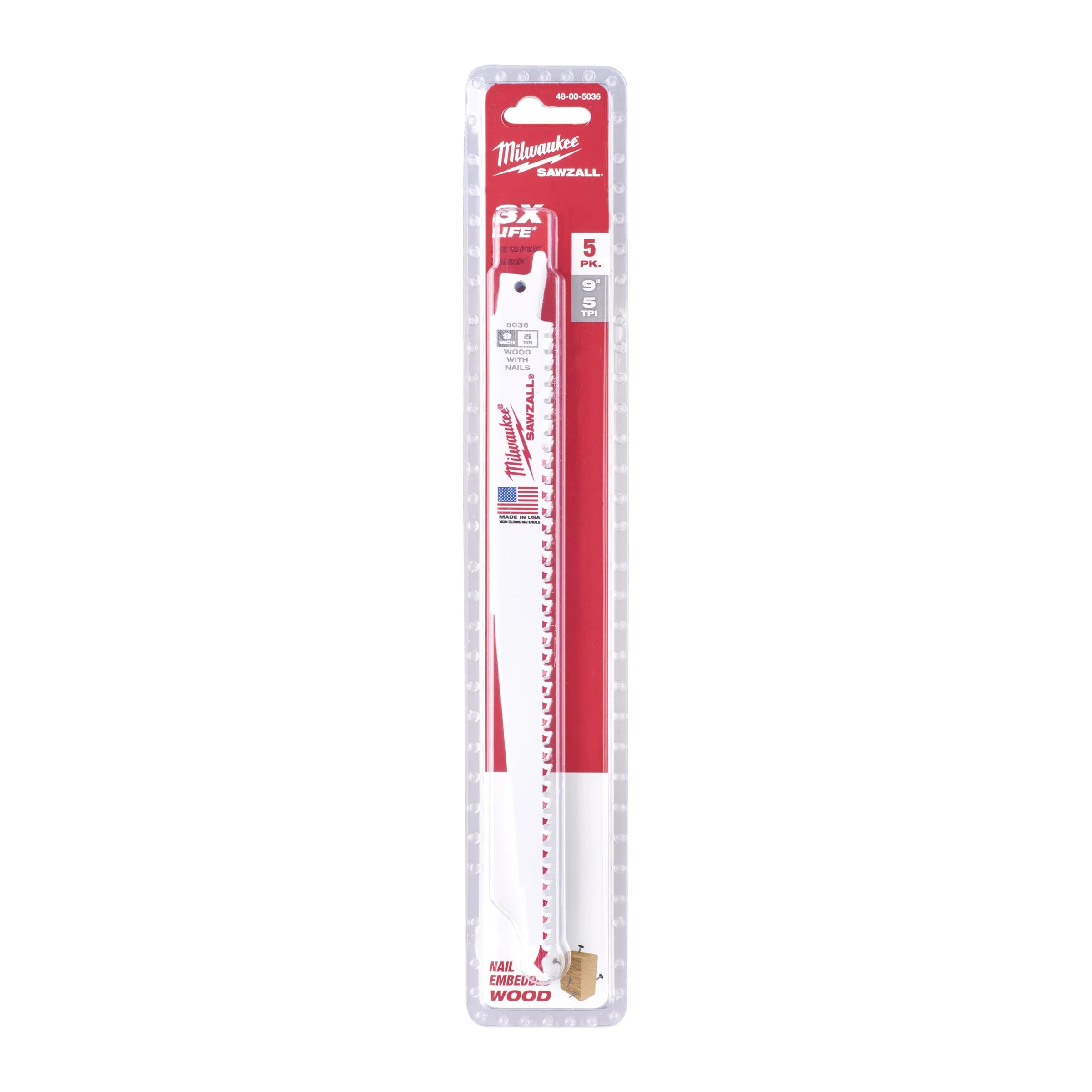 Φωτογραφία προϊόντος: Milwaukee 48005036 - Σπαθόλαμες κατεδάφισης 230mm/ Συσκευασία 5 τεμαχίων