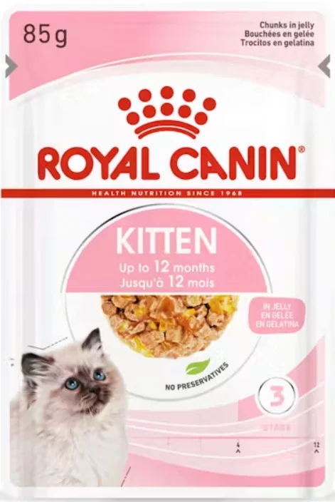 Φωτογραφία προϊόντος: Royal Canin Πλήρης τροφή σε ζελέ για γατάκια, 2ης φάσης ανάπτυξης έως 12 μηνών γατάκια, 1x85gr ROYAL CANIN (9003579311783)