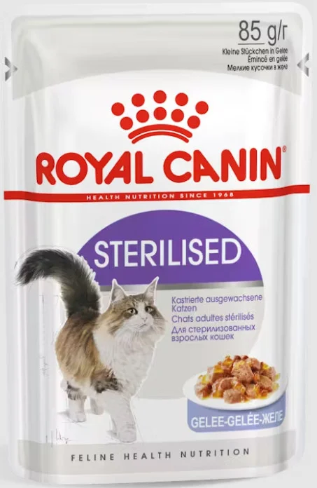 Φωτογραφία προϊόντος: Royal Canin Πλήρης τροφή με ψιλοκομμένες φέτες σε ζελέ για ενήλικες στειρωμένες γάτες 1x85gr ROYAL CANIN (9003579311844)