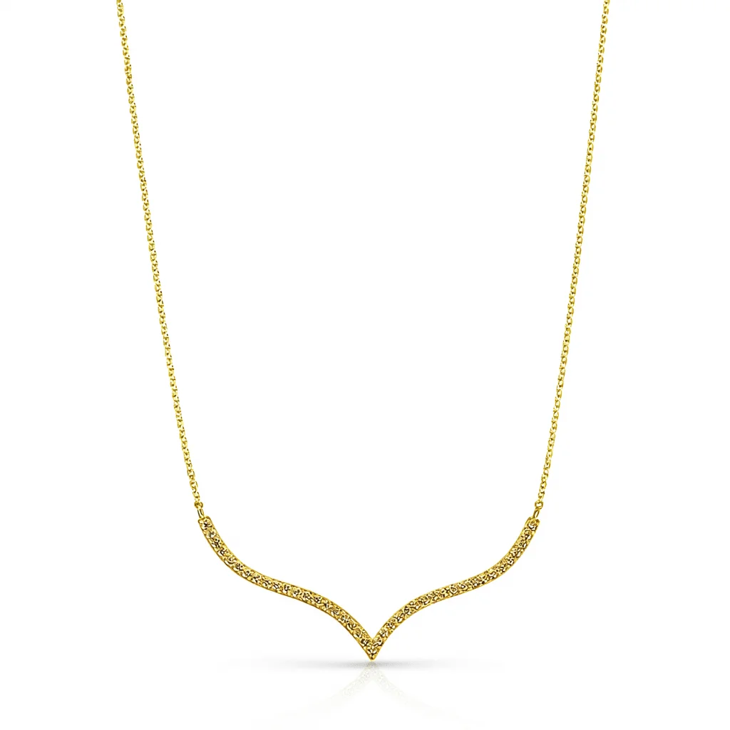 Φωτογραφία προϊόντος: fenixjewelry Χρυσό Κολιέ Βέ Μεγάλο 14κ Ζιργκόν 6228K1