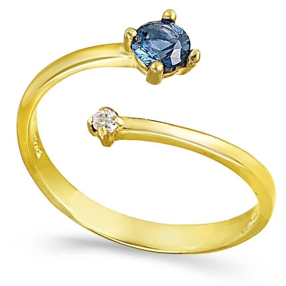 Φωτογραφία προϊόντος: fenixjewelry Χρυσό Δαχτυλίδι 14κ Λευκό και Μπλέ Ζιργκόν 3110 Κ12