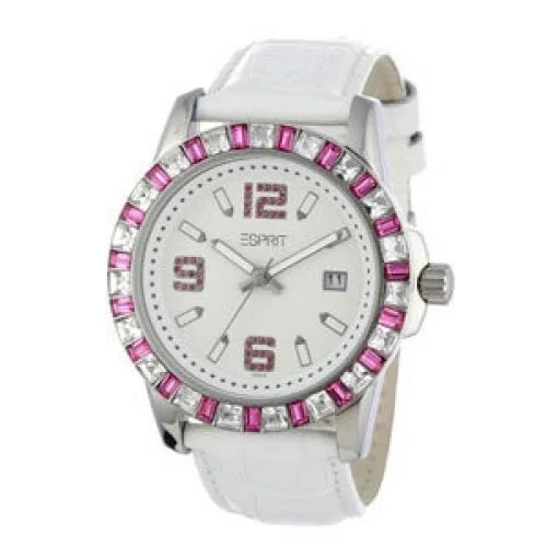 Φωτογραφία προϊόντος: ESPRIT Spark Pink Crystal White Leather Strap ES103342007