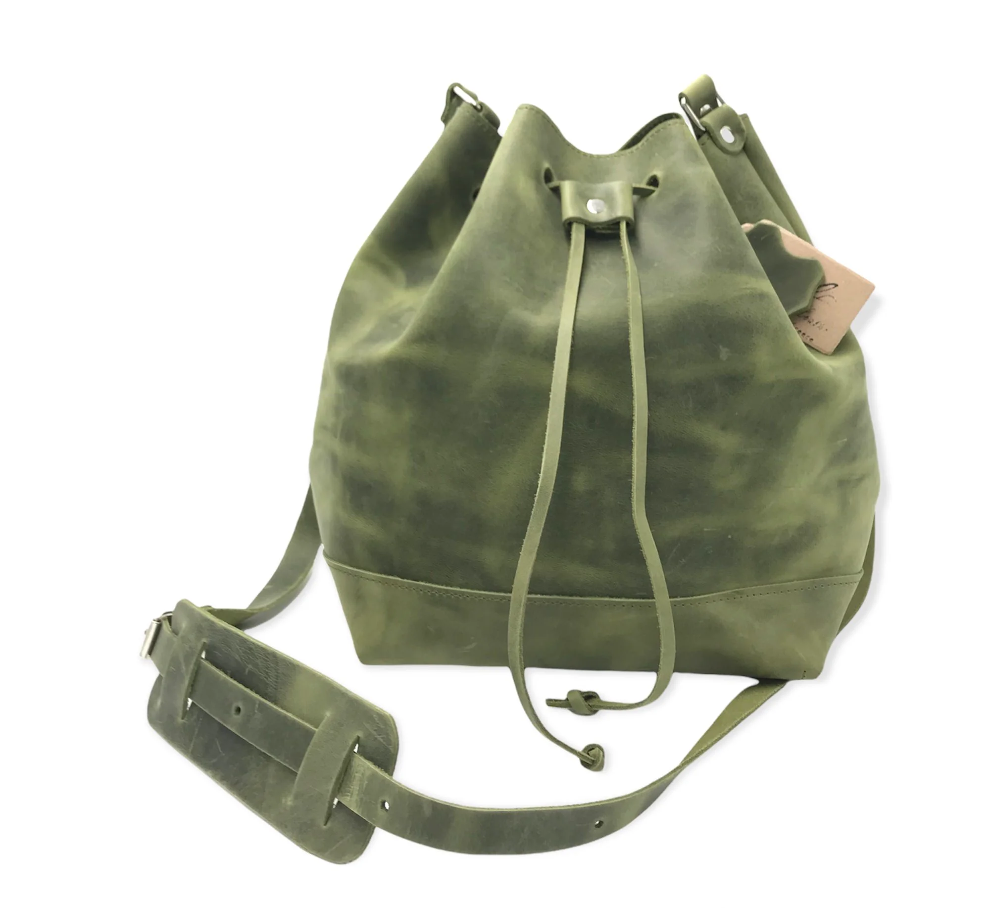 Φωτογραφία προϊόντος: OEM Pouch crossbody leather bag / olive green