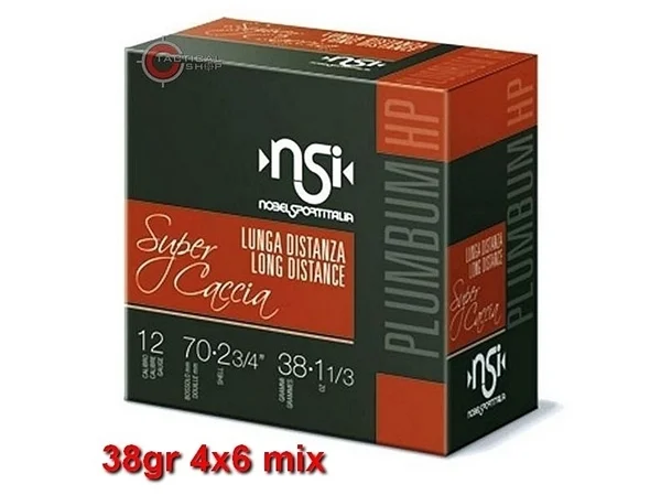 Φωτογραφία προϊόντος: Φυσίγγια 38gr NSI Super Caccia Long Distance 4x6 mix