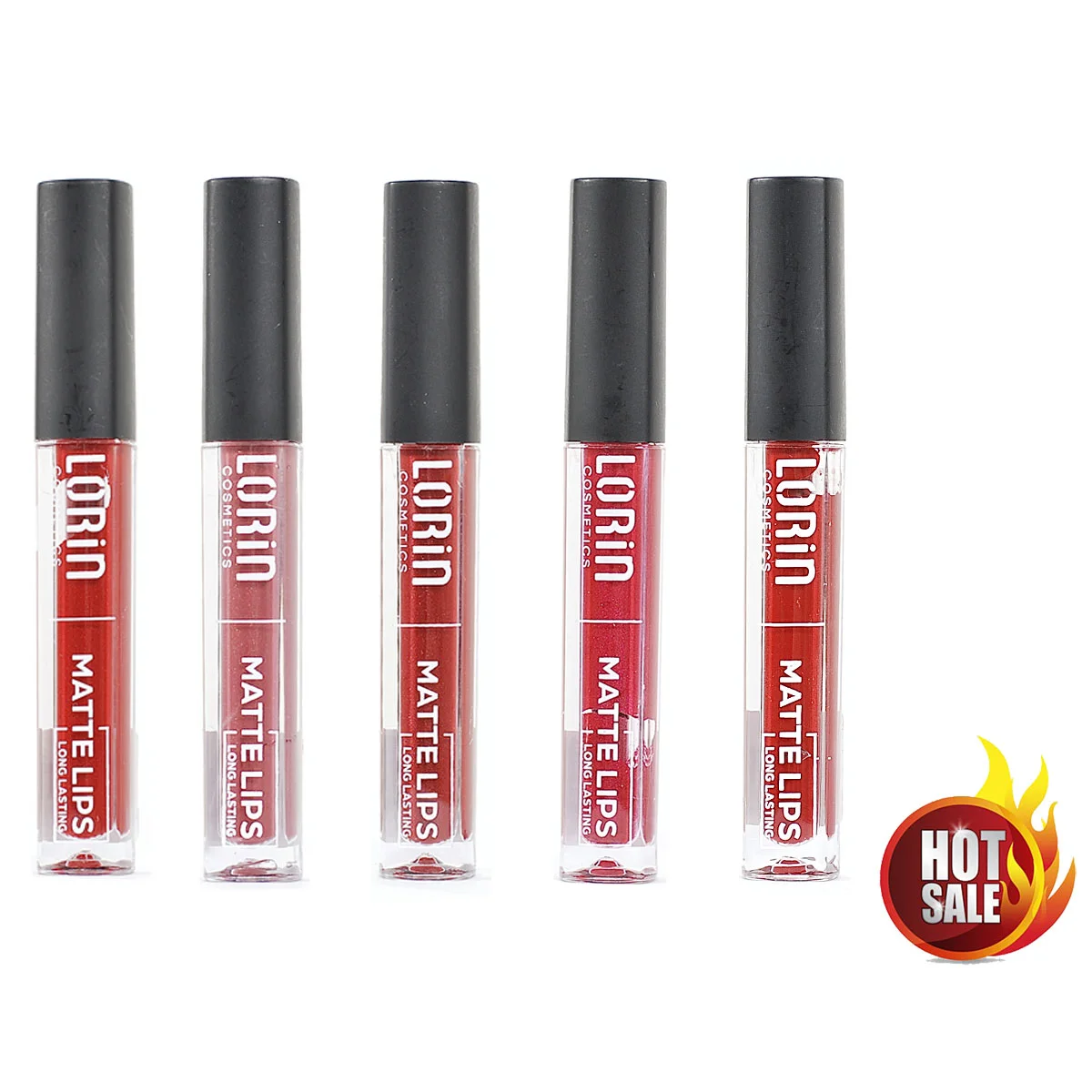 Φωτογραφία προϊόντος: Lorin Hot Deal Set 5pcs Ανεξίτηλα Lipgloss Matte Red Shades