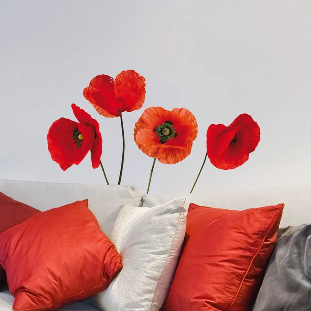 Φωτογραφία προϊόντος: Ango Poppies αυτοκόλλητα τοίχου βινυλίου (54101)