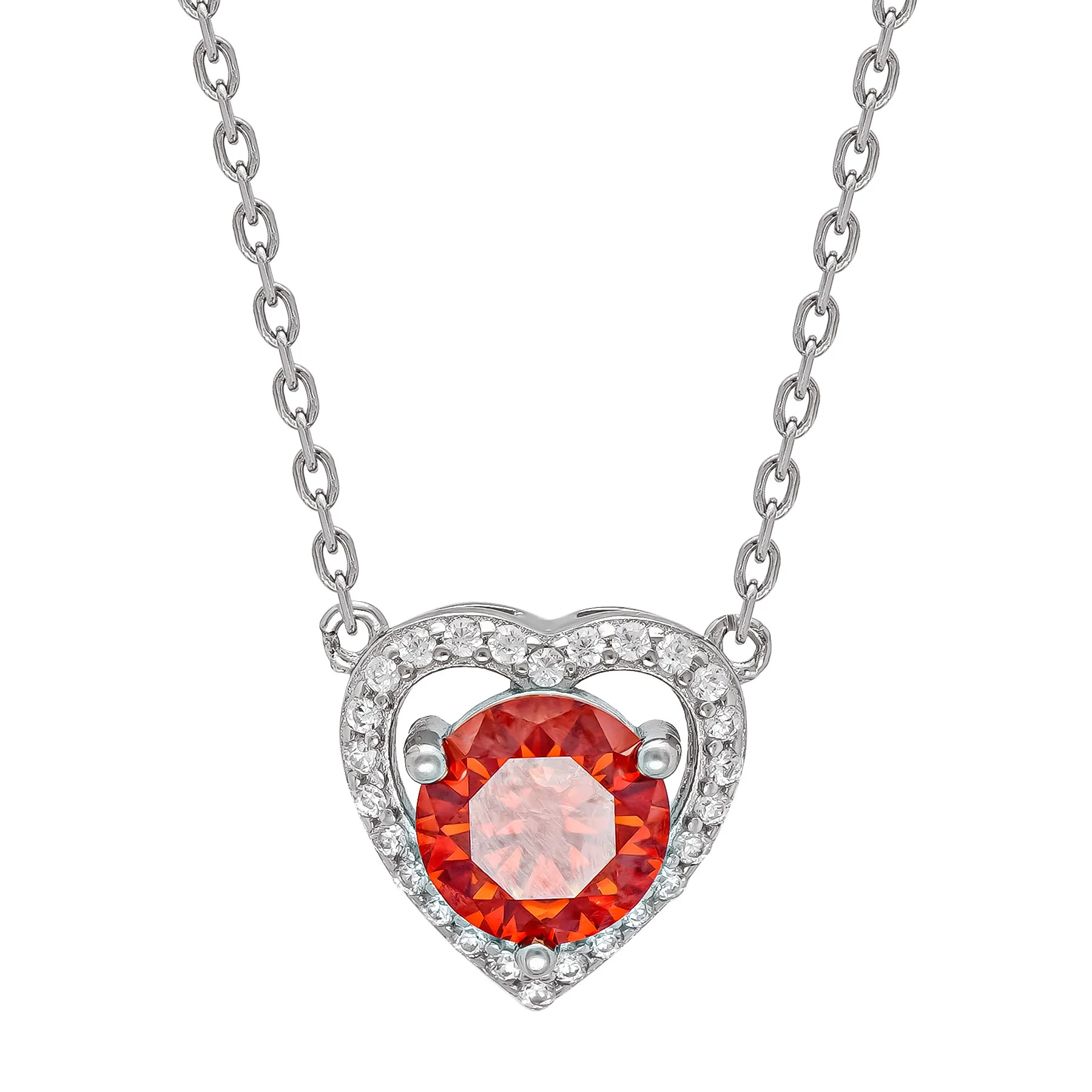 Φωτογραφία προϊόντος: Kολιέ Καρδιά με Moissanite Diamonds από Ασήμι KL3811