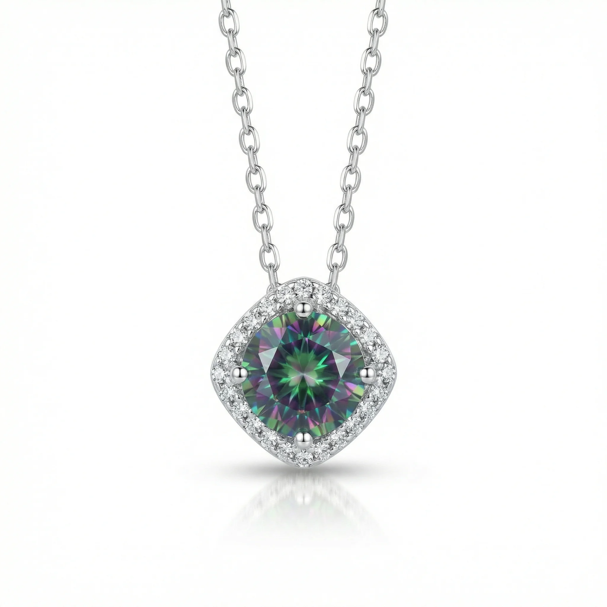 Φωτογραφία προϊόντος: Κολιέ με Moissanite Diamonds από Ασήμι KL3939