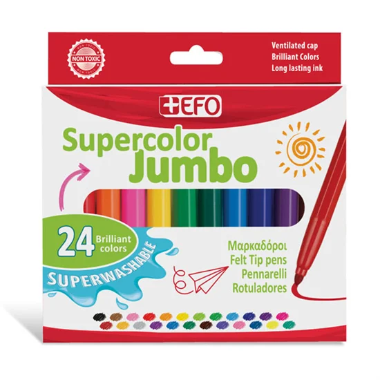 Φωτογραφία προϊόντος: Μαρκαδόροι +Efo Supercolor Jumbo 24τεμ