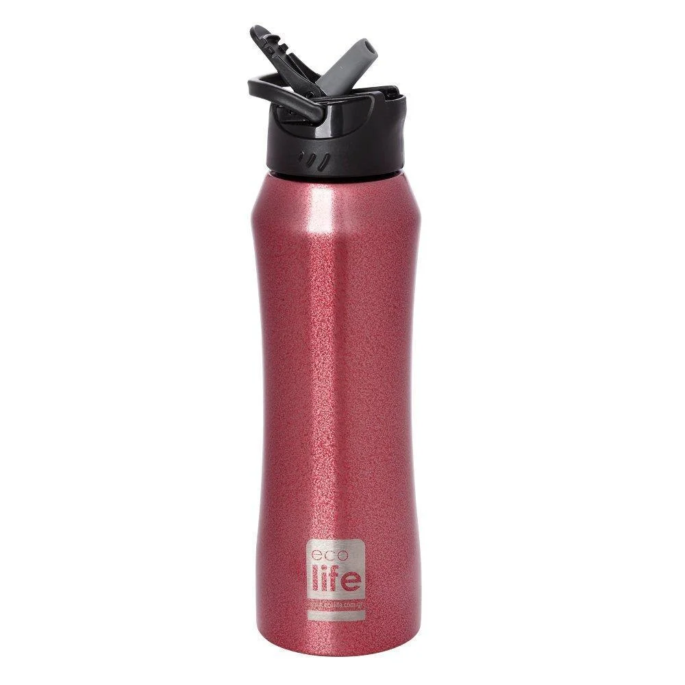 Φωτογραφία προϊόντος: ECOLIFE Κόκκινο Θερμός 550ml με εσωτερικό καλαμάκι