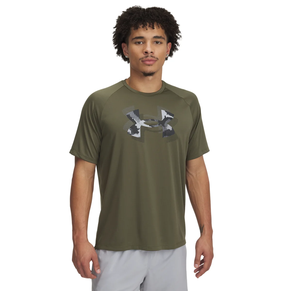 Φωτογραφία προϊόντος: Under Armour Ανδρικό Tech Τεχνικό T-Shirt με Τύπωμα 1390208-390 Χακί