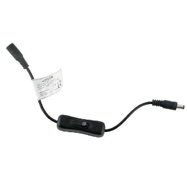 Φωτογραφία προϊόντος: OEM Φις για LED ταινία 12-24V με διακόπτη On/Off Universo S-12V-02N Μαύρο