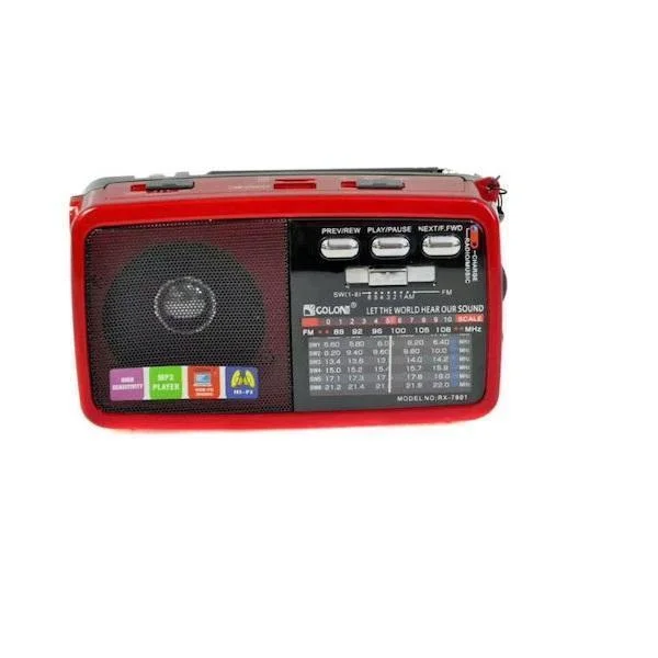 Φωτογραφία προϊόντος: OEM RX-7600 Φορητό Ραδιόφωνο Μπαταρίας με USB Κόκκινο