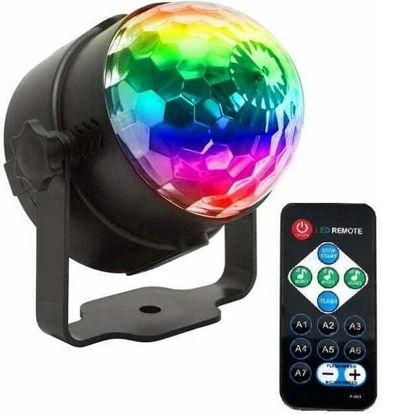 Φωτογραφία προϊόντος: OEM Bailong Mini Magic Ball Διακοσμητικό Φωτιστικό με Φωτισμό RGB Party Light LED σε Μαύρο Χρώμα